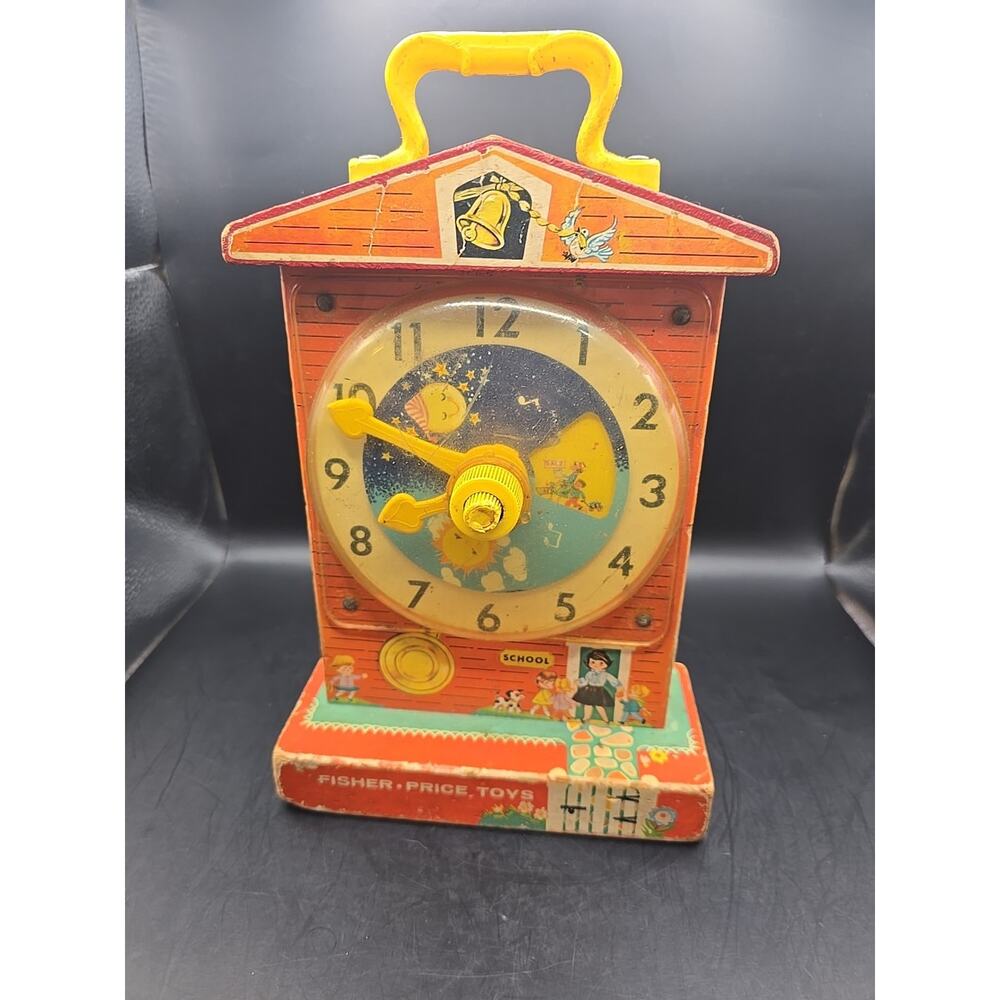 1968 Fisher Price Music Box Teaching Clock‎ Working